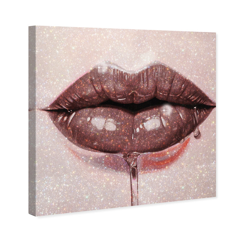Lux Kiss Mauve Canvas Fashion Print by Oliver Gal, 24"H x 24"W, Canvas Unframed