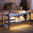 Mirrored 2 Tiers Coffee Table With Led, Rectangle Mirrored Coffee Table With Crushed Diamond And Stainless Steel Legs, Coffee Table For Living Room