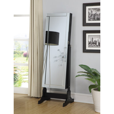 Dannaka Floor Mirror with Shelves