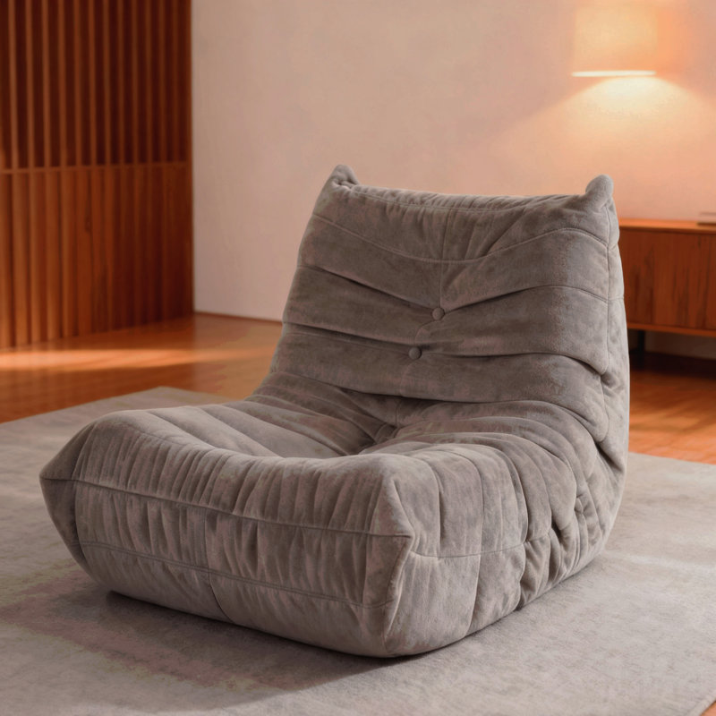 Luxury Accent Chair Button-Tufted Detail Gray Microfiber Comfy Chair Living Room Furniture 1pc, Gray Microfiber