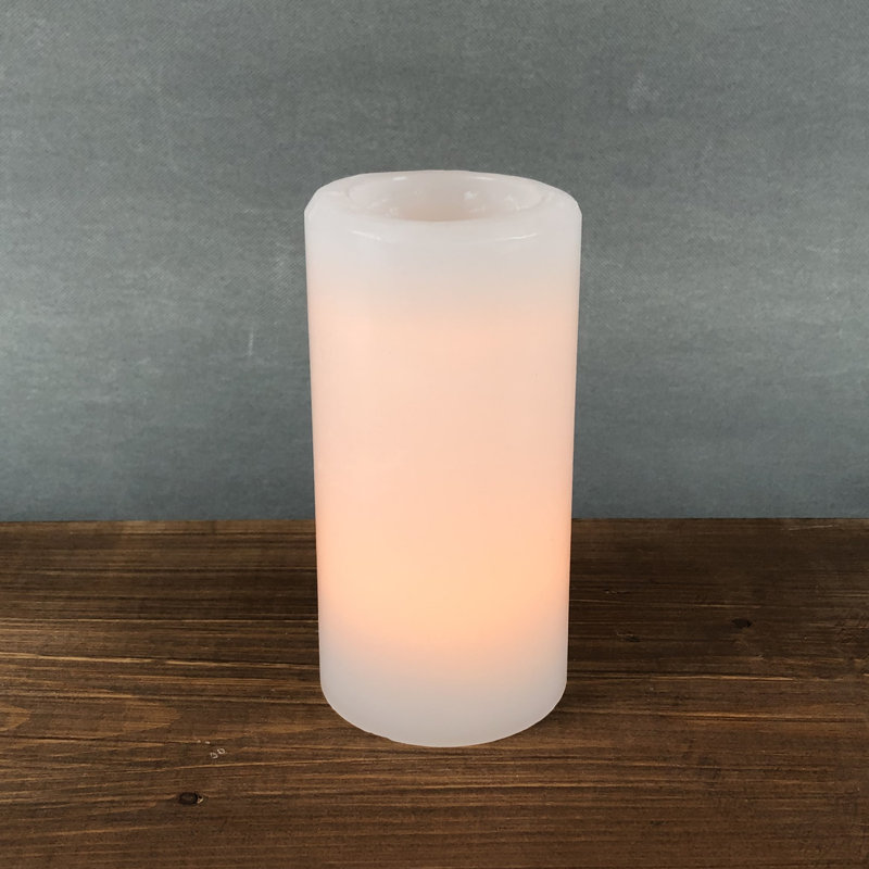Bougie DEL sans flamme, H 6 po x l 3 po x P 3 po, Blanc