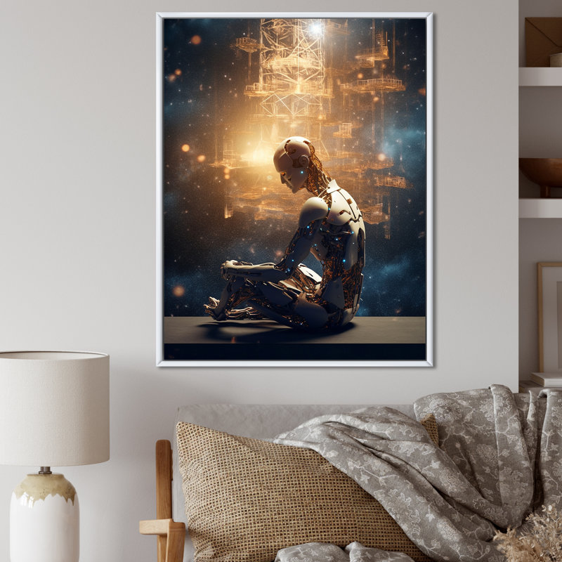 " A.I. Robot Vision I ", Black Picture Framed, 32" H x 16" W