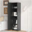 Grande armoire de rangement étroite avec 3 tablettes réglables, une porte et une conception compacte pour les petits espaces dans le salon, la cuisine, la buanderie et la chambre à coucher-250018913