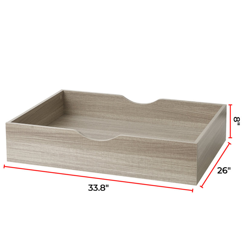 Natural Wooden Underbed Storage Organizer with Wheels