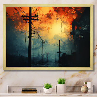" Azure Arteries Of Power Lines At Sunset "