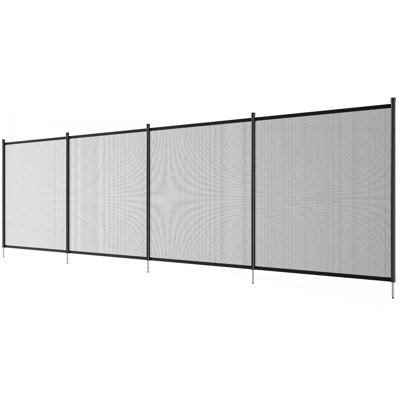 Pool Fence, 4 x 48 FT Pool Fences for Inground Pools, Removable Child Safety Pool Fencing, Easy DIY Installation Swimming Pool Fence, 340gms Teslin PVC Pool Fence Mesh Protects Kids and Pets