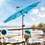 Parasol de patio avec 32 lumières DEL solaires, inclinable et manivelle pour jardin, terrasse, cour et piscine-912379537-912379543
