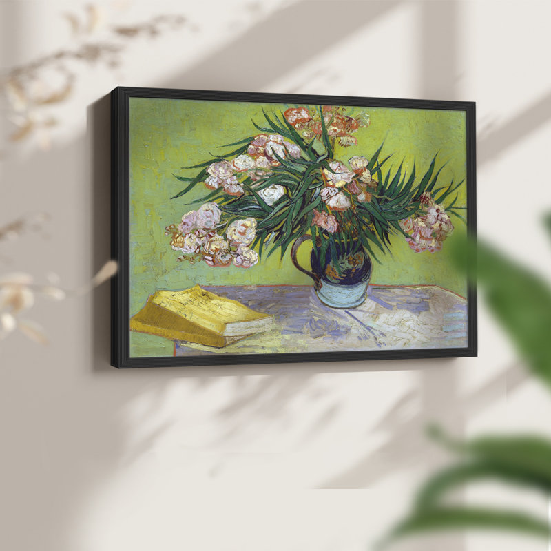 Oleanders - Reproduction encadrée - Restickable, H 11 po x l 14 po, Noir, noir, noir, noir