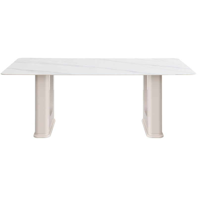 ACME Kalam Dining Table, Ceramic Top & Beige Finish
