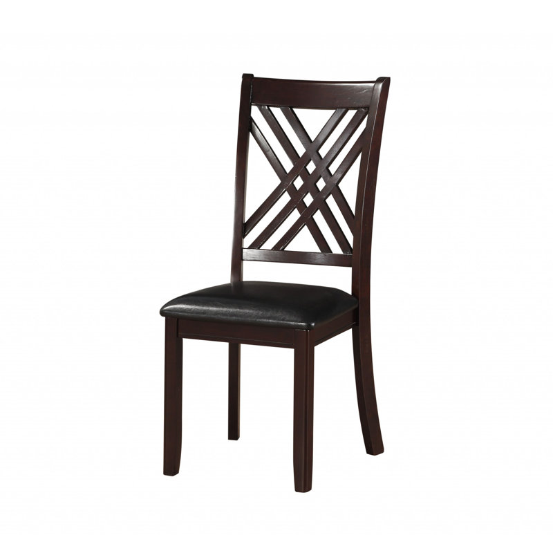 Chaise rembourrée noire et espresso Cassan (ensemble de 2), 1