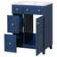 Armoire de salle de bain 24 po - style transitionnel, meuble-lavabo bleu pratique, lavabo facile d'entretien
