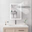 Armoire de salle de bain 2820 pouces - lumières DEL avec miroir, gradateur, affichage de l'heure et de la température, montage en surface, horloge d'apparence élégante 1 porte