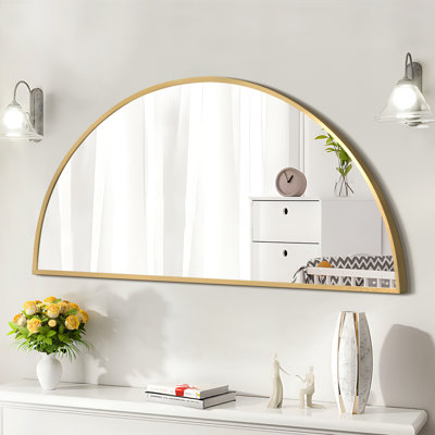 Half Circle Aluminum Alloy Wall Mirror