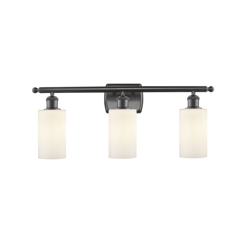 Mallette 3 - Light Dimmable Vanity Light, 60 Watt Vintage Incandescent Bulb, Matte White, Oil Rubbed Bronze