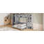 Grand lit escamotable mural avec placard, tiroirs et tablettes, gris-443331660-443331761
