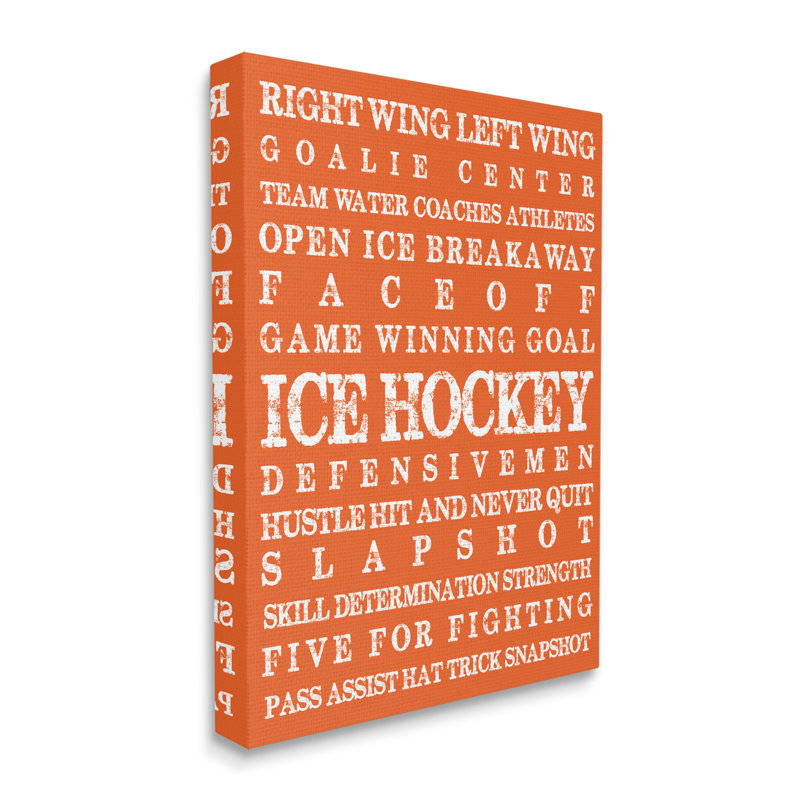 "Ice Hockey", art mural sur toile par Melody Hogan, H 48 po x l 36 po