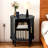 Nightstand With Charging Station, Fluted Accent Side Table With Sliding Door & Adjustable Shelf, Mid-century Modern End Table For Small Space, Living Room, Bedroom-1231376677-1231376604
