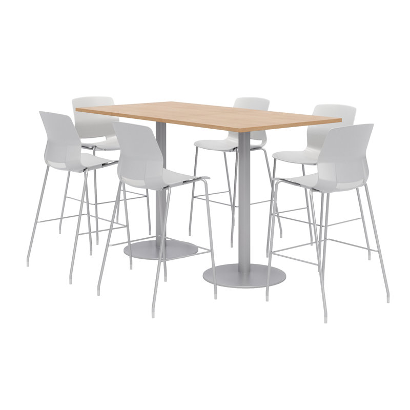 Ensemble de table de salle à manger rectangulaire 72 "et chaise, Érable, Gris clair
