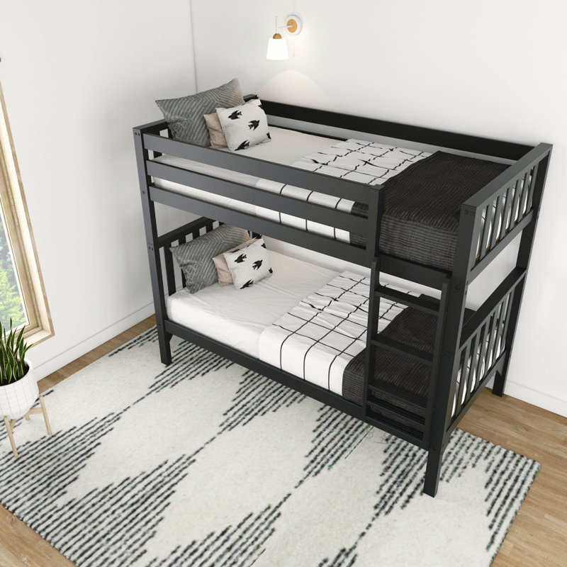 Brubaker Bunk Bed with Built-In Ladder, Black