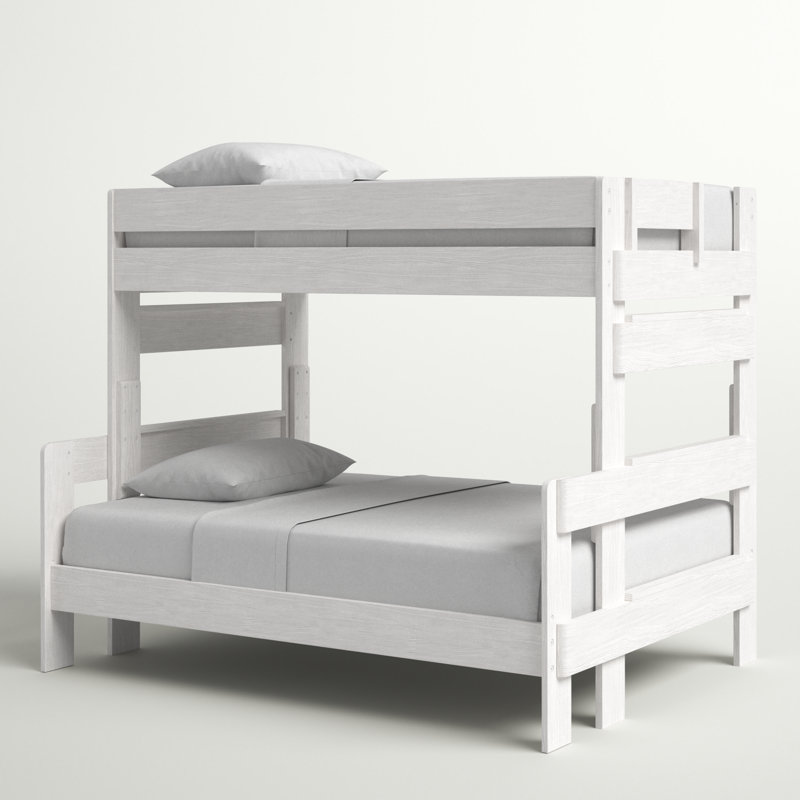  Decimus Twin over Full Solid Wood Standard Bunk Bed, White Wash