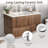 30-Inch Floating Bathroom Vanity with Sink – Wall-Mounted Cabinet Set with Ceramic Basin, Soft-Close Drawers, Faucet, and Pop-Up Drain in Walnut Finish-16556557