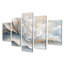 Vagues grises et blanches de l'introsection III - art mural blanc - décoration murale moderne diamant