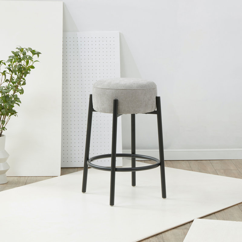 Tabouret Colombe, Tabouret de comptoir (siège d'une hauteur de 26,3, Boucle-gris