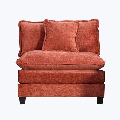 Modern Cloud Sofa Single Seat with Double Layer Cushion Breathable Chenille Fabric Comfy Sectional Chair for Living Room Bedroom Apartment