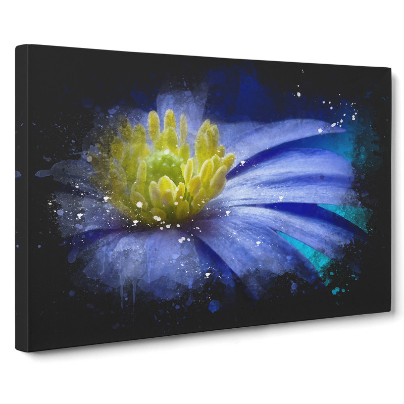 Blue Flower - Wrapped Canvas, 40cm H x 60cm W x 3cm D
