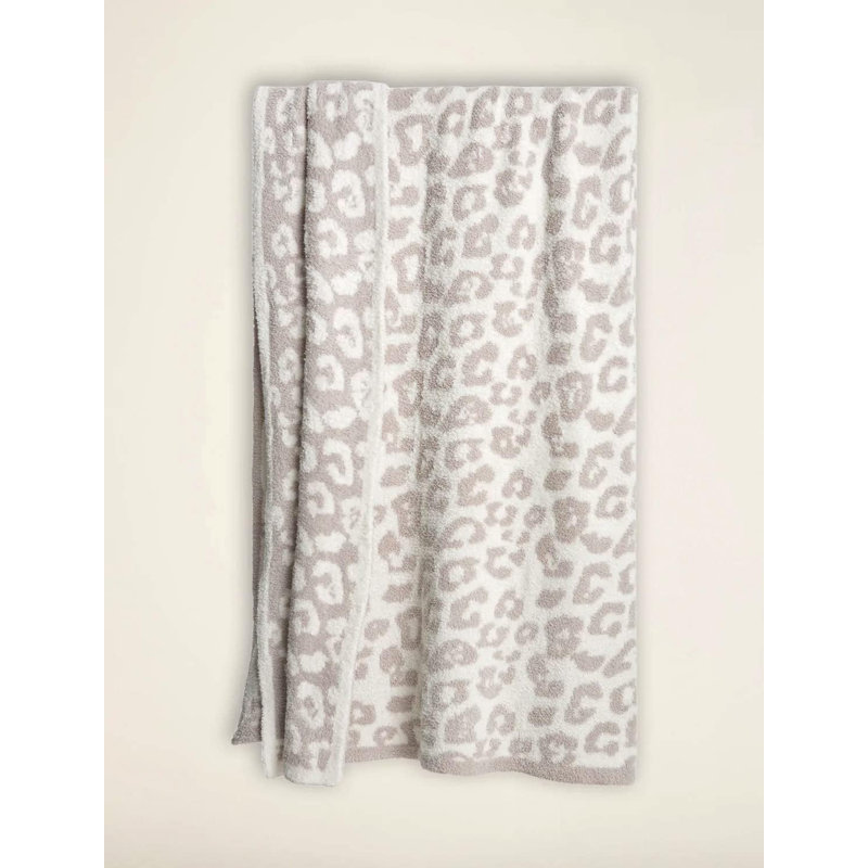 Jeté ultra doux à imprimé léopard gris 50 po x L 60 po, Beige