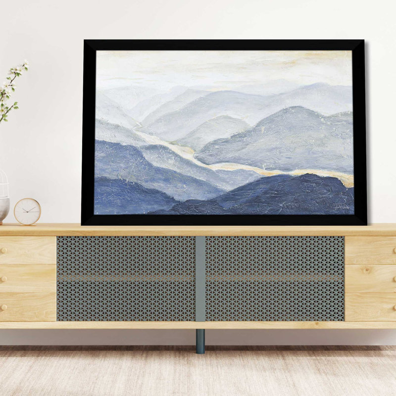 Blue Mountains - Peinture, L 27,5 po x H 21,5 po, Cadre noir