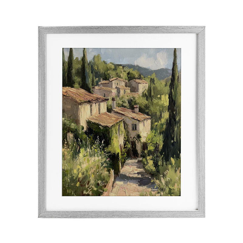 «Expressionist Village Buildings», impression encadrée sous verre, design par Petal Prints Design, H 16 po x l 13 po