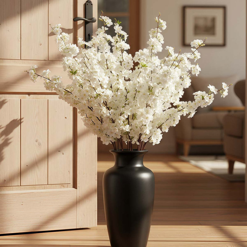 Artificial Cherry Blossom Branches 3Pcs 43.30" Faux Silk Cherry Blossom, Fake Flowers Bouquet Decorations