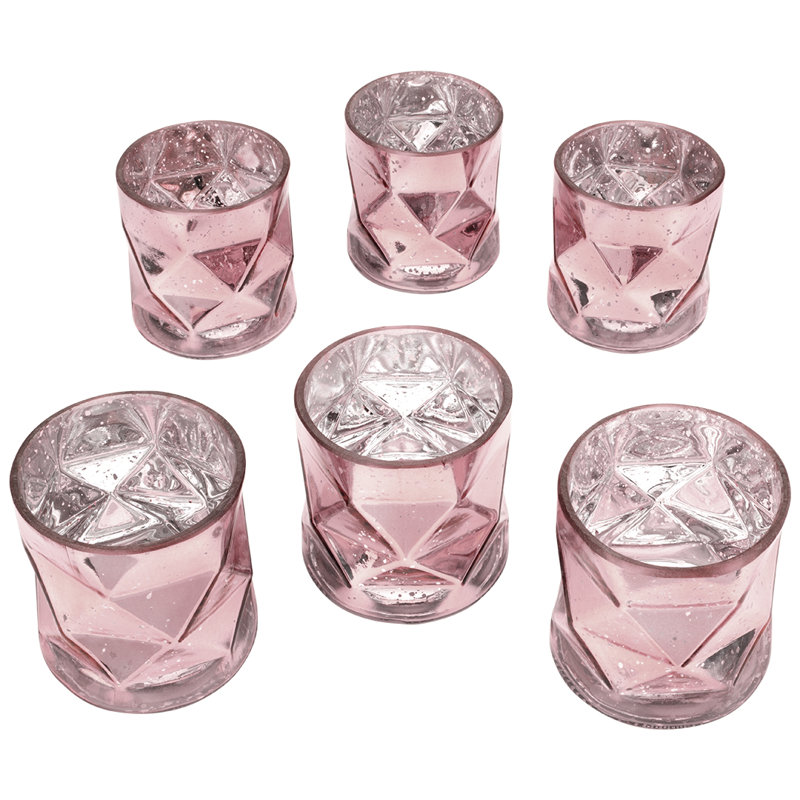  Ensemble de 6 bougeoirs 3,75 po, Rose