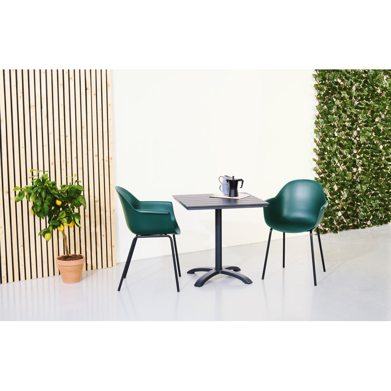Colfax 2 - Person Metal Patio Dining Set with Square Table, Green