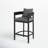 Elza Outdoor Patio Barstool in Aluminum and Gray Cushions-66603313