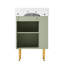 Meuble-lavabo autoportant de 21,6 po avec lavabo en céramique pour petites salles de bain, rangement latéral-1599125241