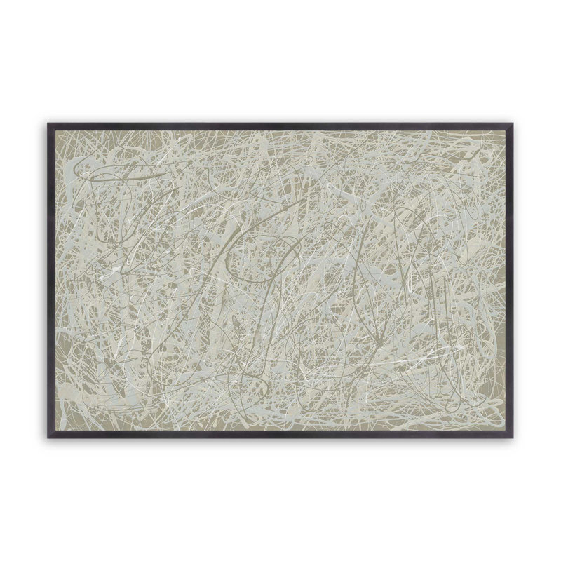 Impression abstraite tempête de sable, H 12,25 po x l 15,25 po, Encadrement ouvert, zinc vieilli