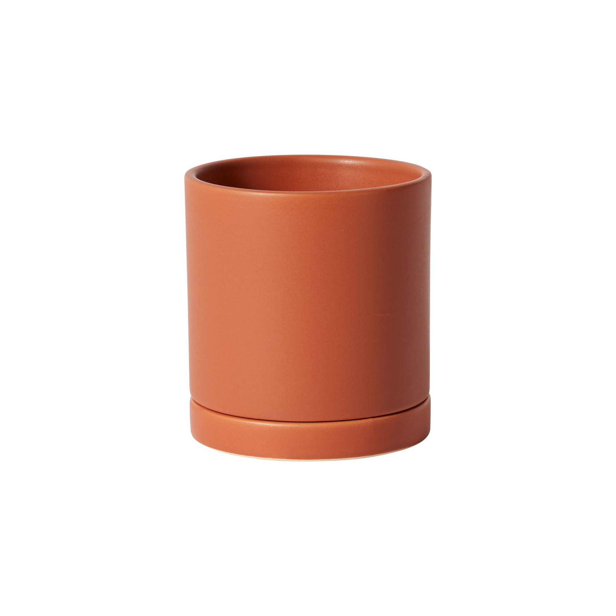 Carlotta Ceramic Pot Planter, Terracotta, 4.75" H x 4.25" W x 4.25" D