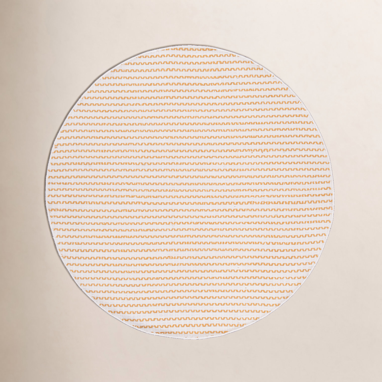 Hand-Woven Chevron Cotton Rug, Round 6'