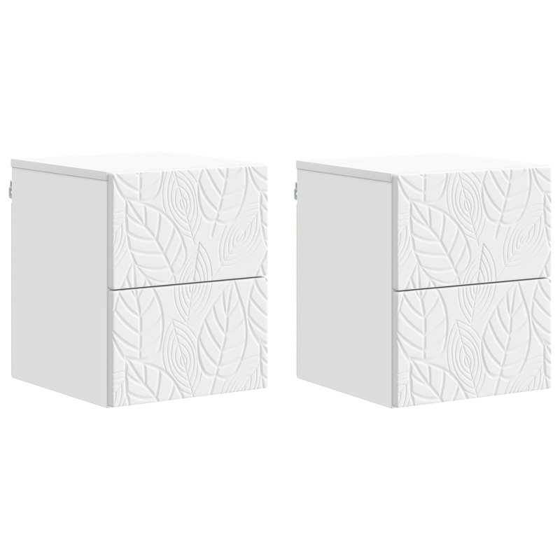 34.5cm W Composite Bedside Table, White