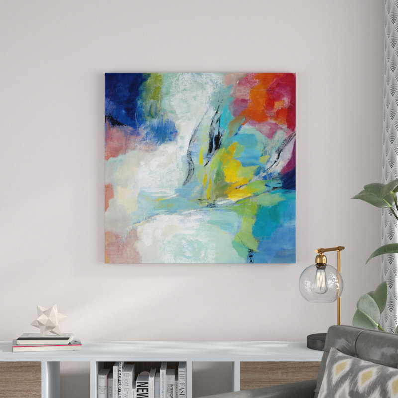 Vibrant Rainbow by Silvia Vassileva - No Frame Painting on Canvas, 91cm H x 91cm W x 3.8cm D
