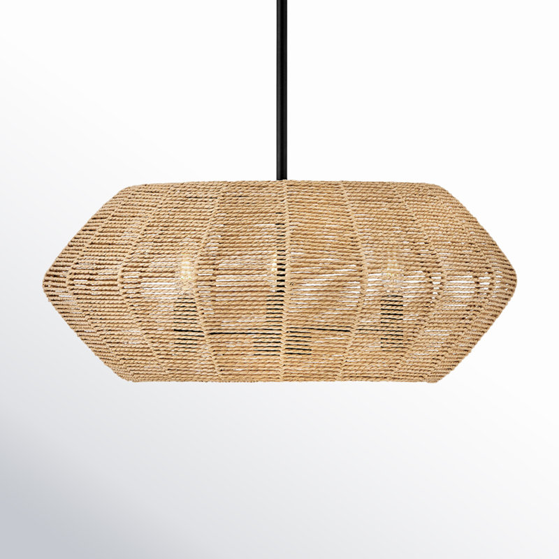 Ariza 3 - Light Steel Dimmable Kitchen Island Geometric Chandelier, Black, Camel