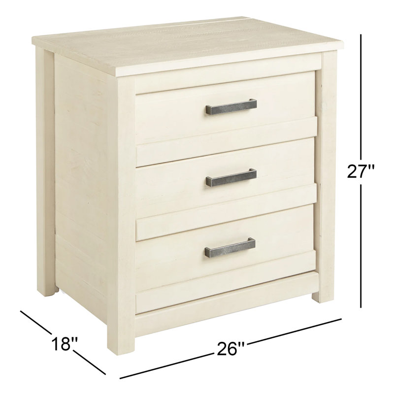 Romney 26'' W Solid Wood Nightstand, Antique White