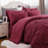 Bedsure Full Pintuck Bed-in-a-Bag- Burgundy Pinch Pleat Comforter with Sheets, Pillowcases & Shams-114250861-103425111