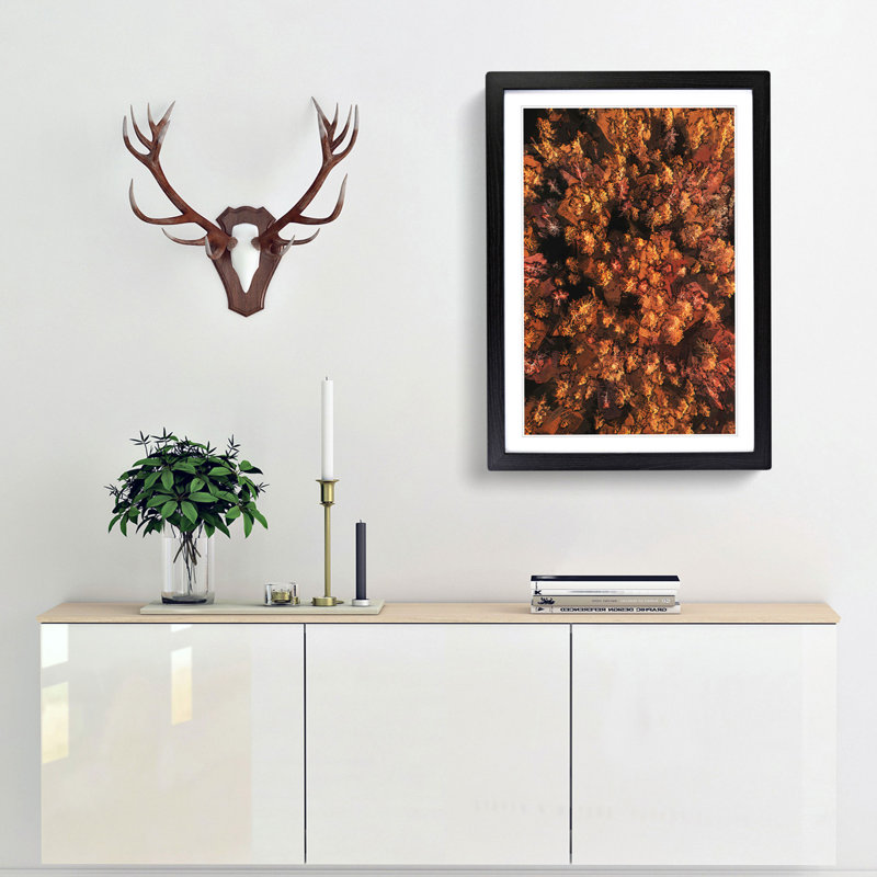 Autumn Forest in Bloom in Abstract - Picture Frame Graphic Art Print, 48cm H x 36cm W x 2cm D, Black Framed