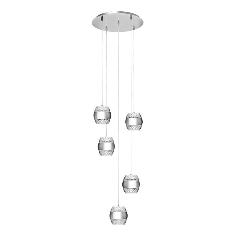 Verna 10 - Light Polished Chrome LED Cluster Pendant