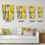 Motif abstrait gris et jaune - Horloge murale abstraite en métal-264923054