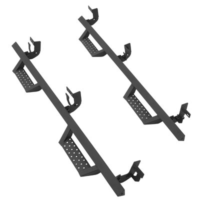 4-Inch Side Steps for 2009-2018 Dodge Ram 1500 (Including 19-24 Classic) & 2010-2024 Dodge Ram 2500/3500 Crew Cab, Black Carbon Steel Running Boards, 550 lbs Load Capacity