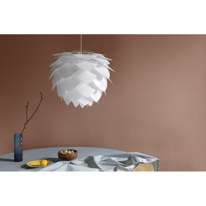 Luminaire suspendu 1 lumière Khloee, Blanc, H 16,10 po x l 19,70 po